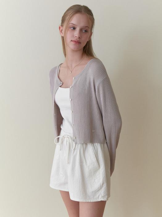Snoozy round cardigan (pale gray)