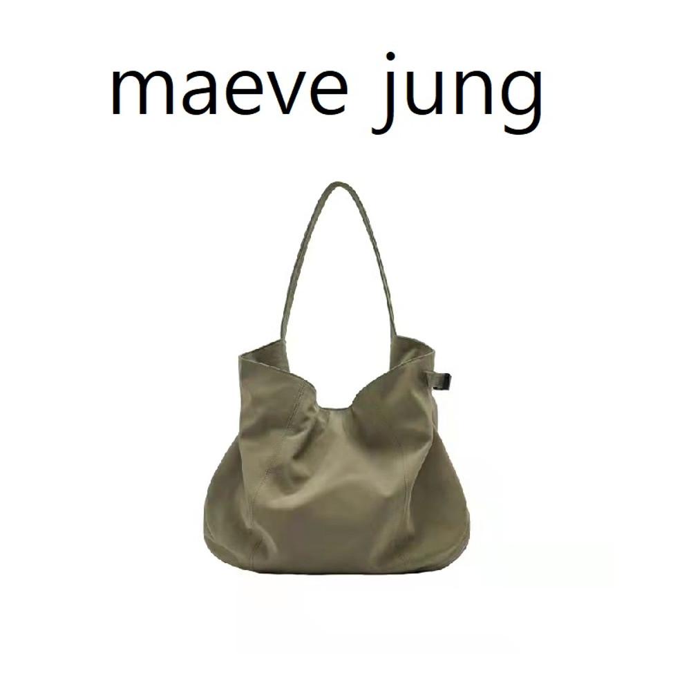 maeve jung 가방 여성 나일론 버킷백 대형 네이비 토트백