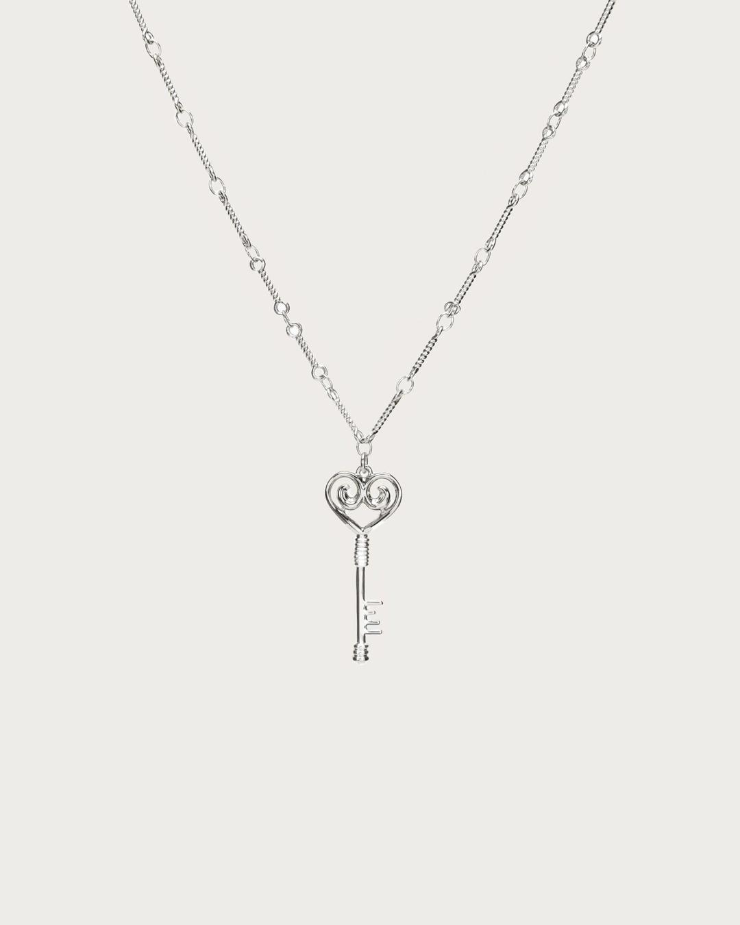Eternal Love Lock Necklace in Silver - Silver