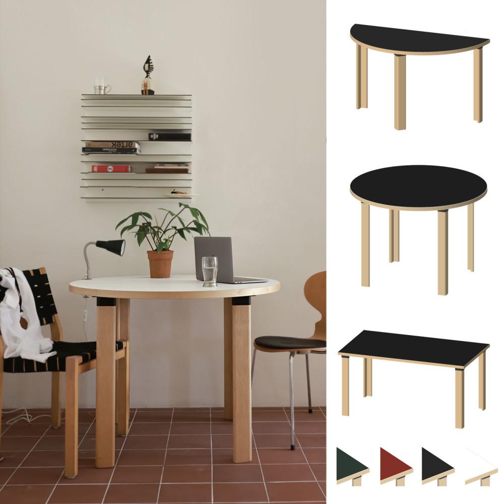 프롬핑퐁 알토 원목 테이블 2인용 4인용 6인용 식탁 800 /900 /1000 아르텍 반원 원형