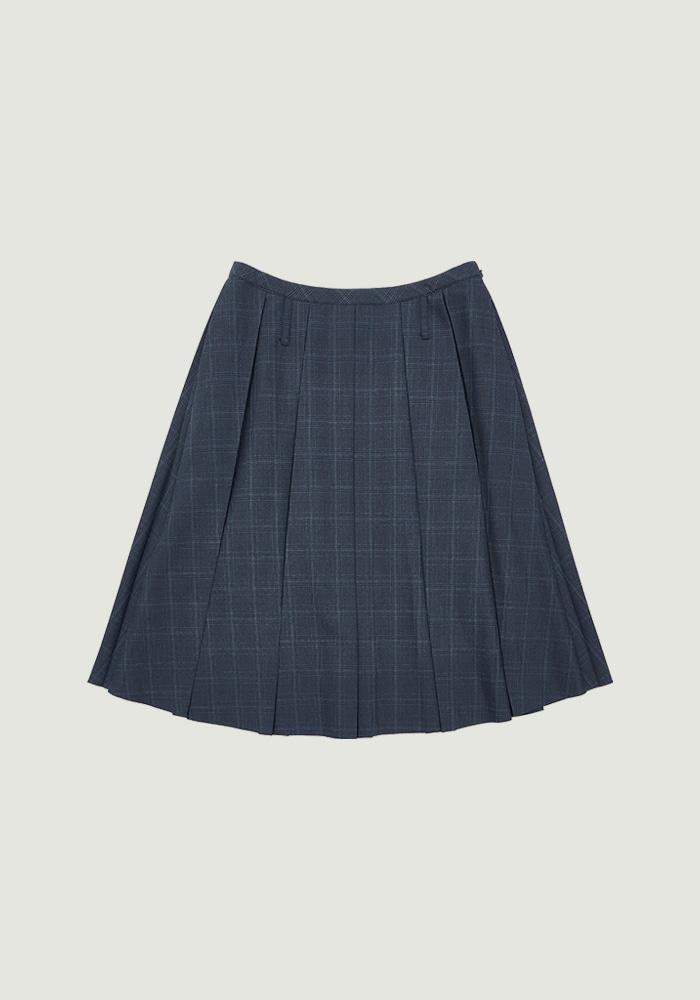 PEYTON CHECK PLEATS SKIRT