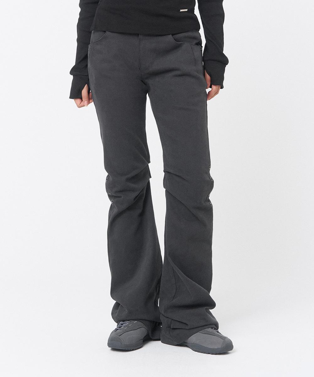 Shifted snap pants  CHARCOAL