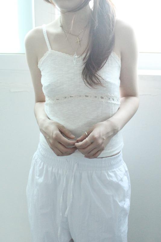double lace sleeveless (3color)