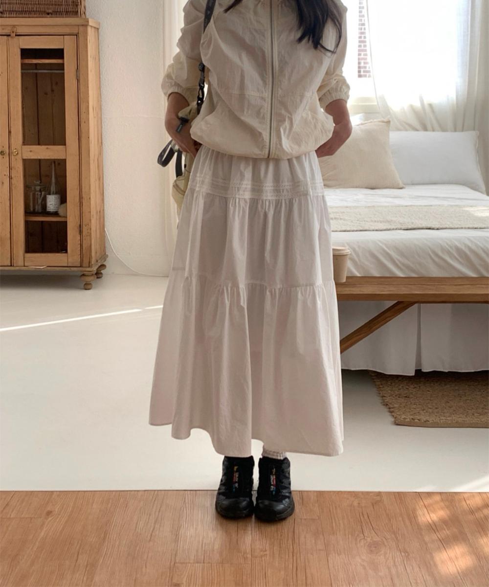 버나뎃 [당일 블랙]프로퍼 모티브 스커트 (2col) proper