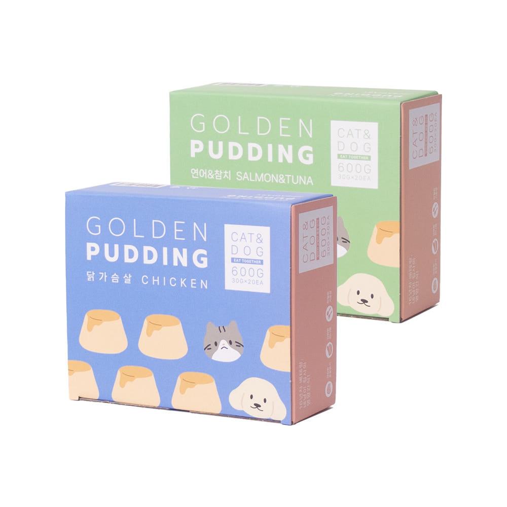집사일기 황금푸딩 미니캔 간식 닭가슴살 연어참치 대용량 (강아지고양이 간식)