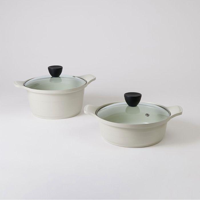 [JAJU/자주] 매일 쓰는 양수 전골 냄비세트_화이트_16+20cm