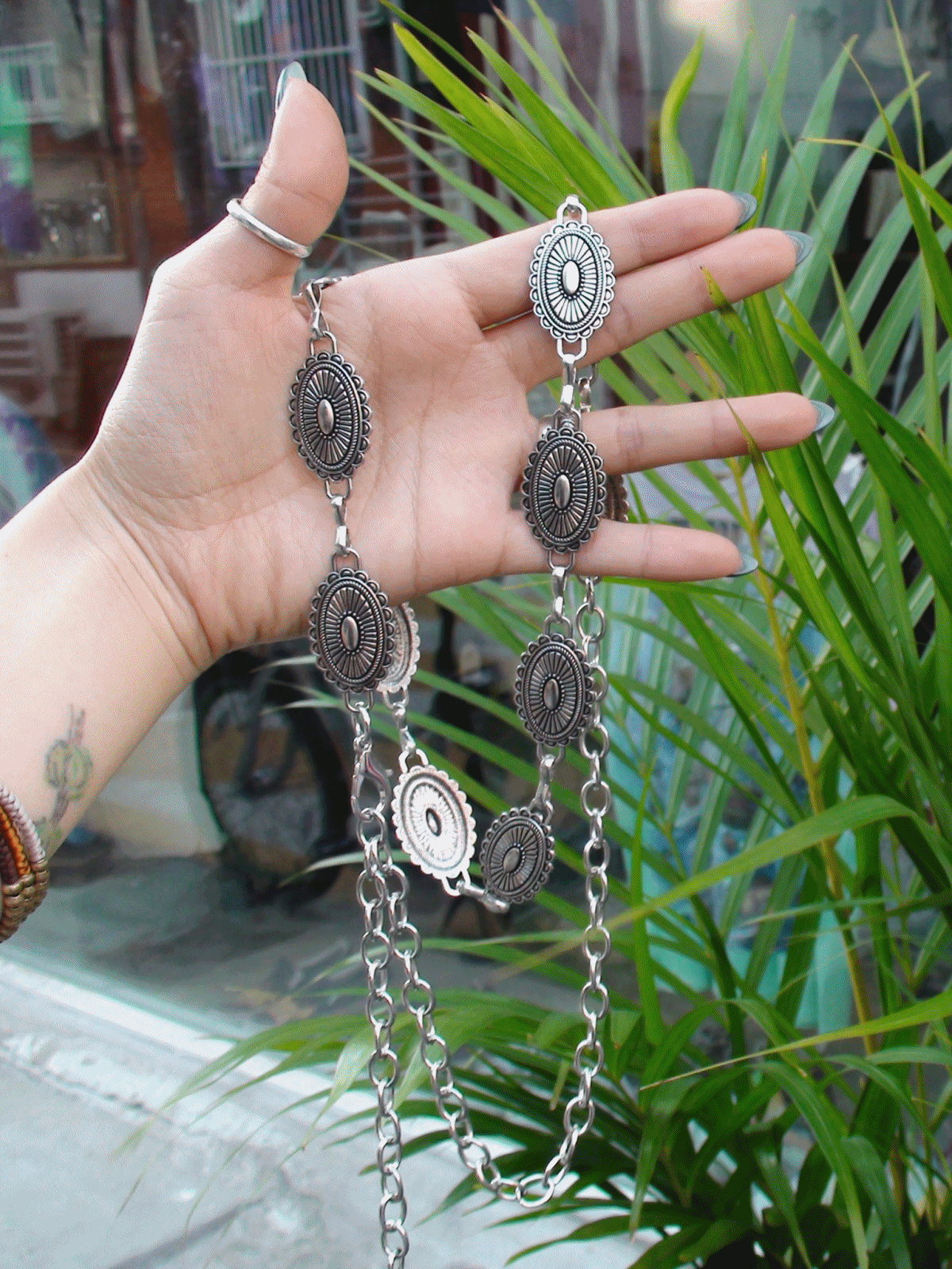 silver chain belt
