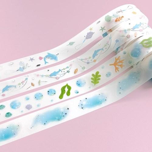 3D 아쿠아 키스컷 마스킹테이프(4종)