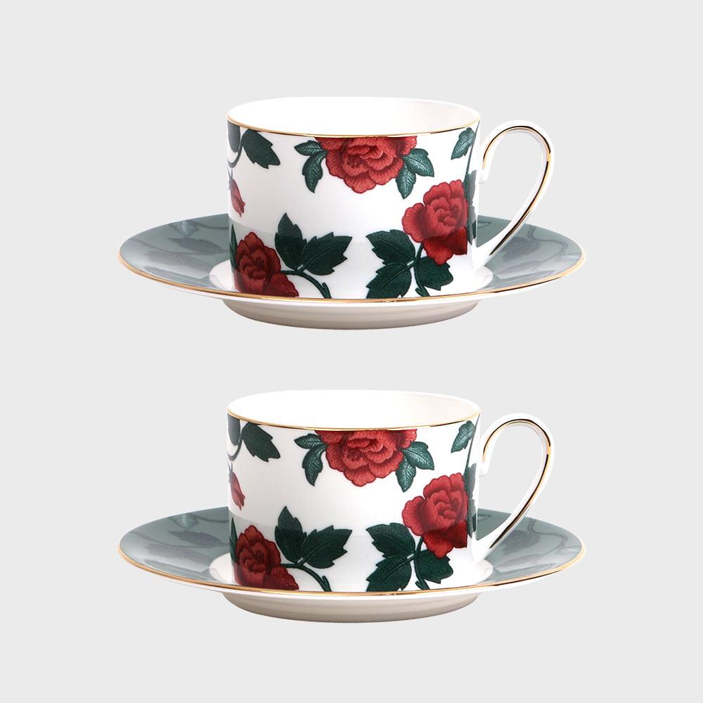 벨벳로즈 레드 커피세트 2(4)p