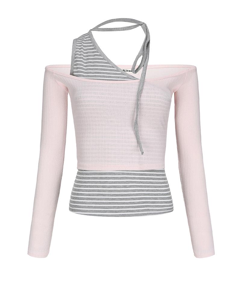 [only cozy✨] 비안느 스트랩 레이어드 탑 세트