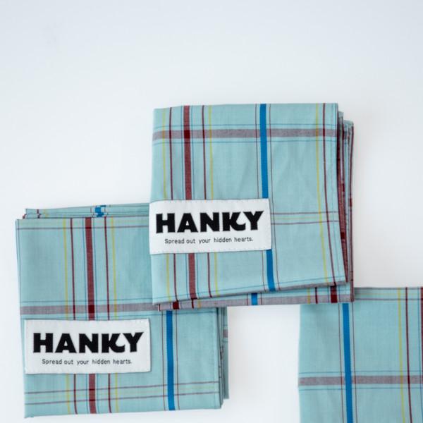 AZURE CHECK HANDKERCHIEF 손수건