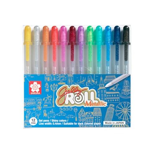 사쿠라 겔리롤 메탈릭 12색 세트 반짝이 젤리펜 - 펜/펜리필 | 쿠팡