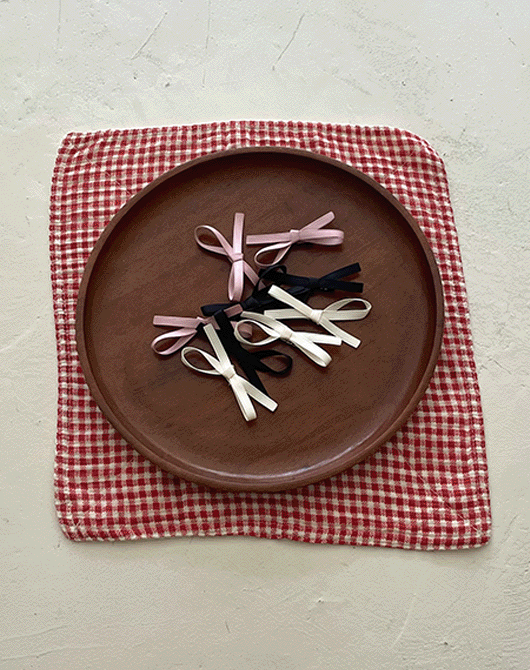 [3set] 1+1+1 미니 리본 헤어핀 (3color)