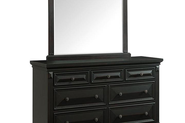 엔틱수입가구 원목 빈티지블랙 화장대세트 CY600 와이드서랍장 거울포함 상품