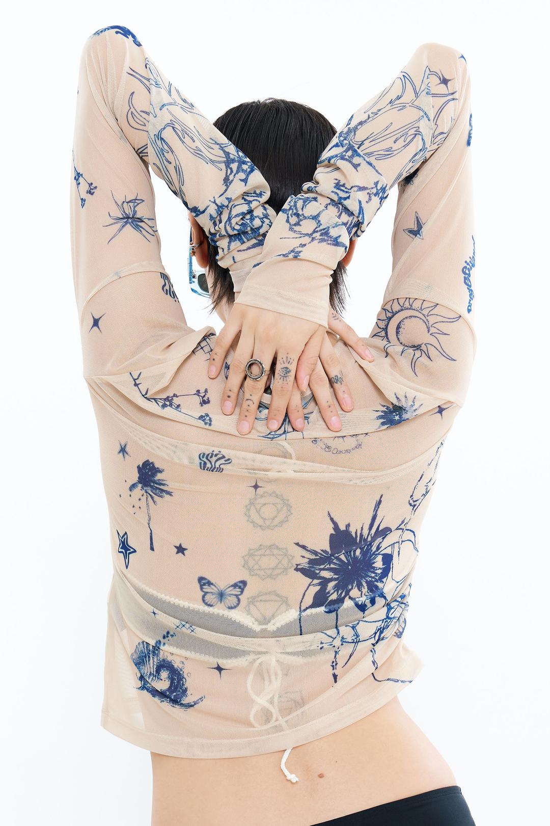 THISTLE CANVAS MESH TOP-BEIGE