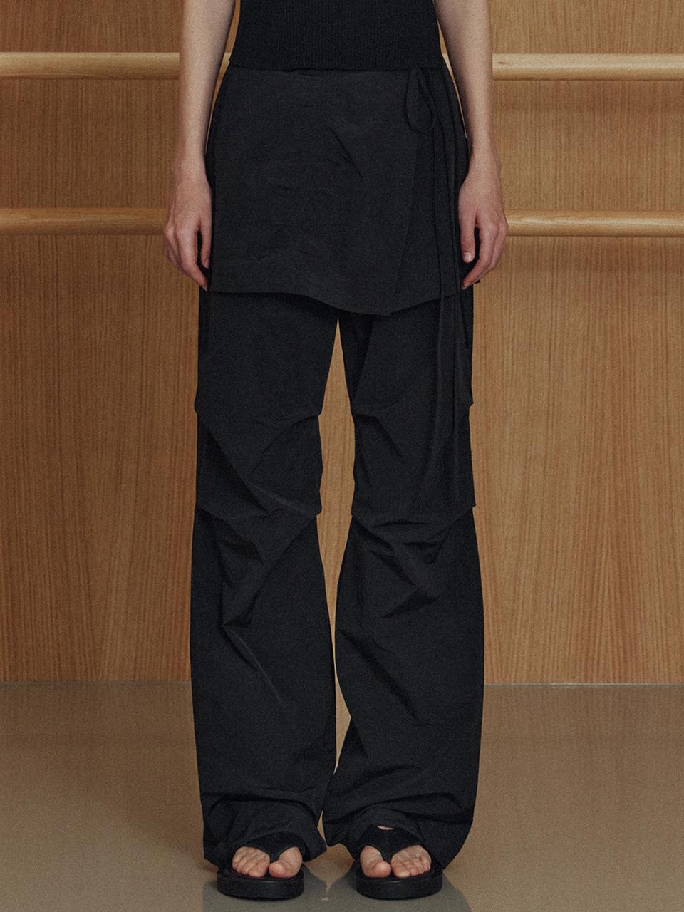 skirt layered pants (black)