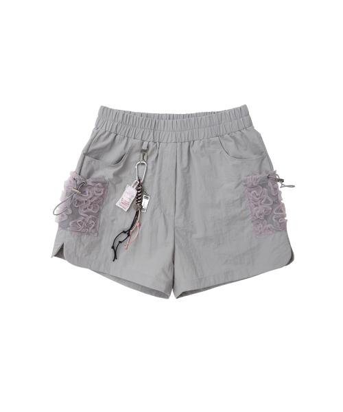 lace cargo pants (gray)