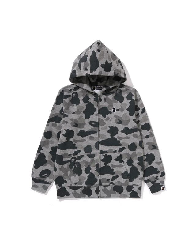 Kids Heather Gray Camo Zip Hoodie Jr