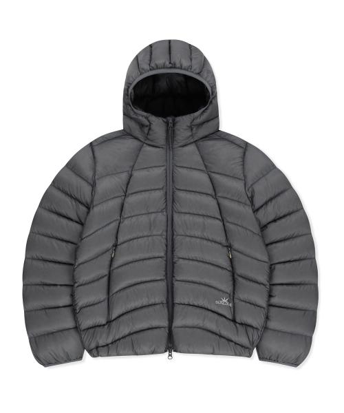 Hooded Fly Light Down Jacket Grey