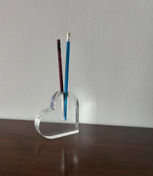 [U.S.A]80s Heart 하트 design acrylic vintage pen holder/vase.