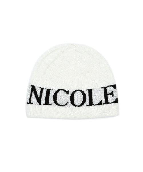 CASHMERE LETTERING JAQUARD BEANIE_IVORY