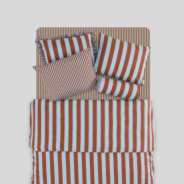 알러지케어 볼드 스트라이프 이불 커버_Tobacco&Soda