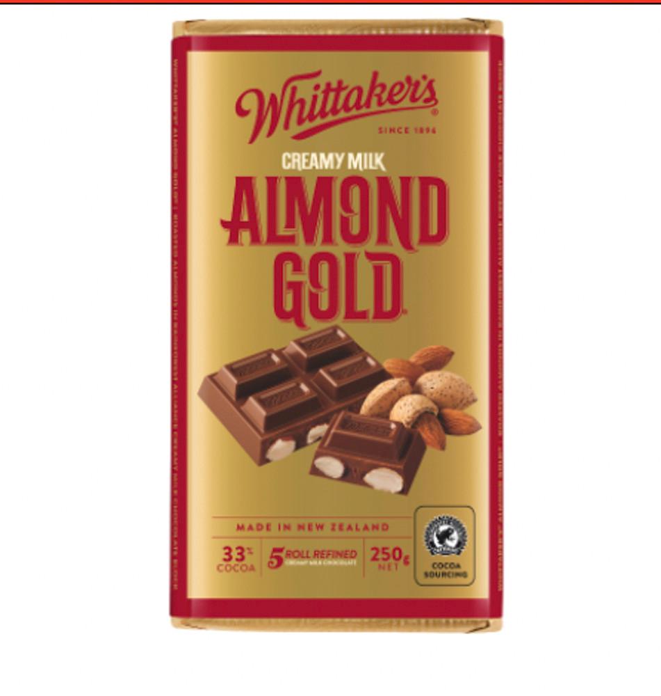 휘태커스 뉴질랜드 초콜릿 아몬드골드 250g 내수용 [원산지:뉴질랜드]