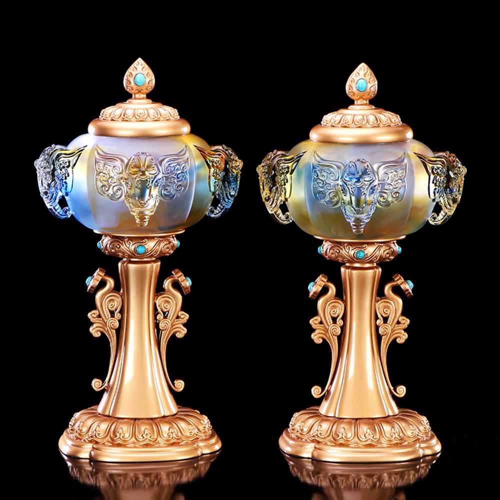 LED 불교 연꽃등 법당 인테리어조명 순동 유약 4 상 전면 긴 빛 불상 125