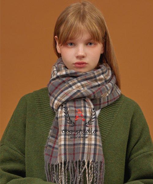 헤리티지 체크 머플러 챠콜