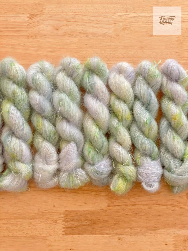 워터릴리 Mohair 손염색실 핸드다잉얀 스너기앤울리 뜨개실