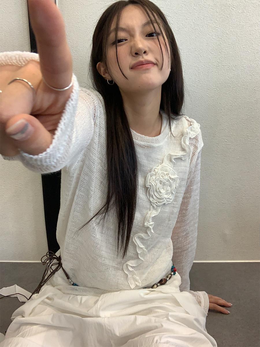 페인티드우드 Elegant petal knit (WHITE/BLACK) *주문폭주