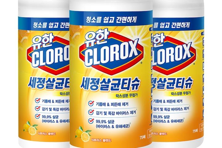 유한락스 세정살균티슈 시트러스 블렌드 75매 x3개