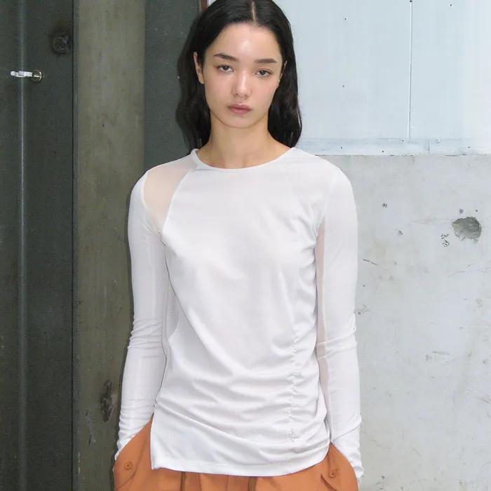 Cleaved Mesh Top [Beige]