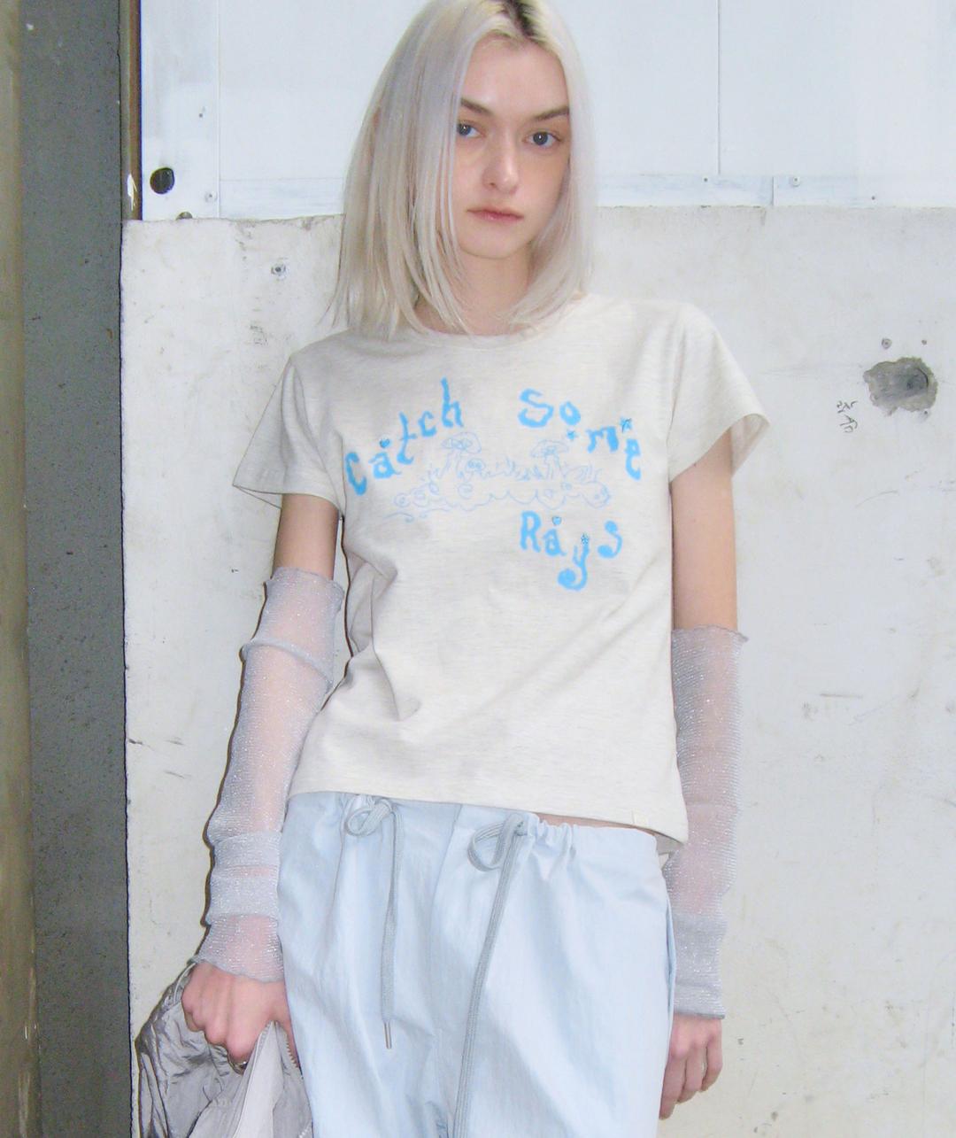 Catch Embroidery T-Shirt [Oatmeal]