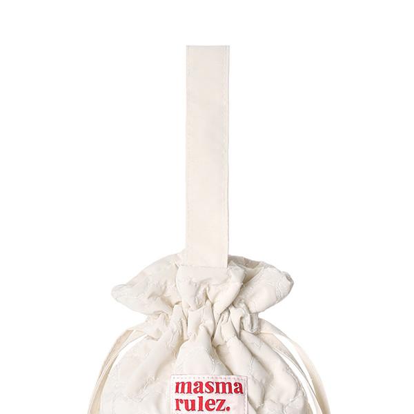 Handle string bag_Shiny flower Cream
