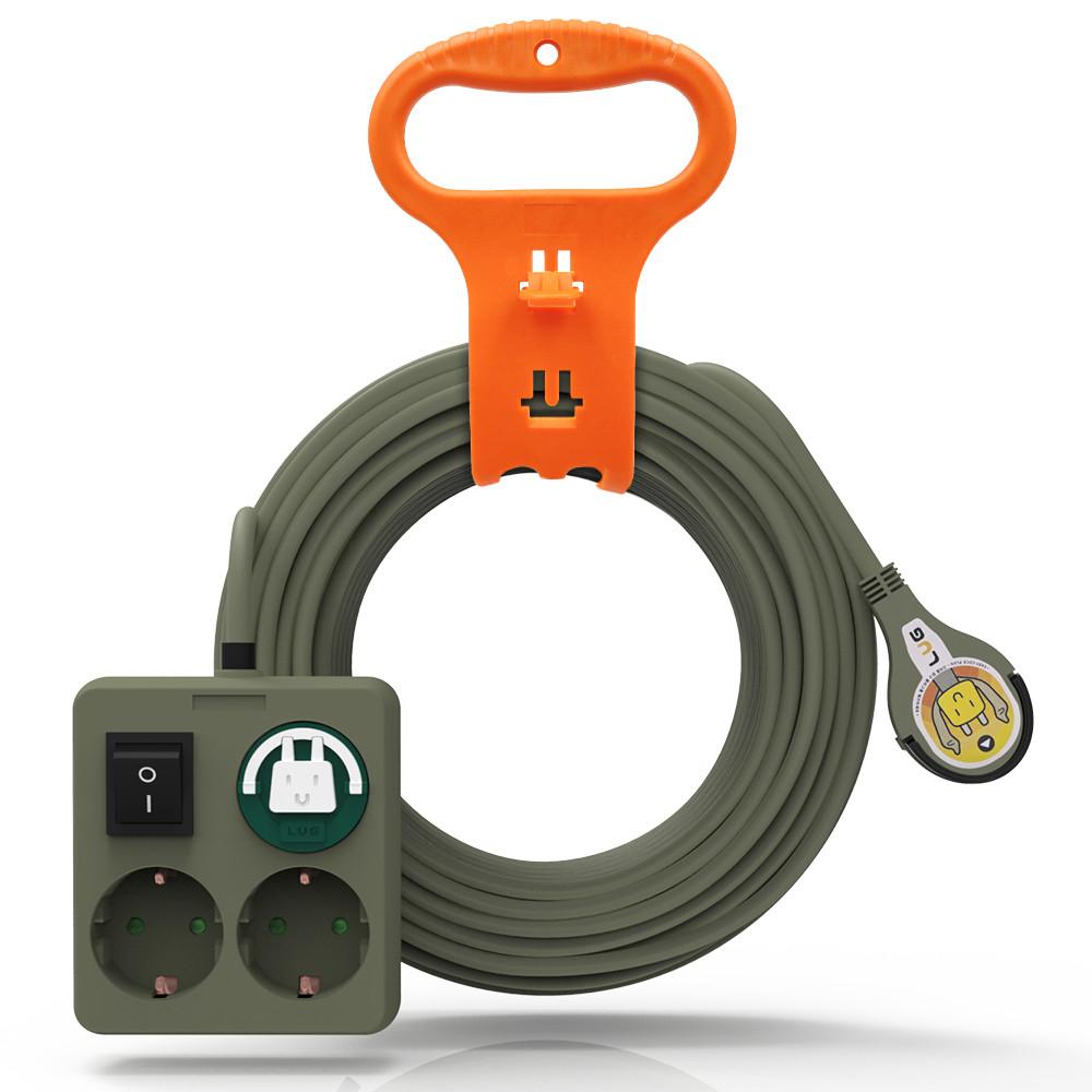 러그박스 미니 스위치 멀티탭 20M 납작플러그 전기연장선 캠핑용 LB-3MSL20M