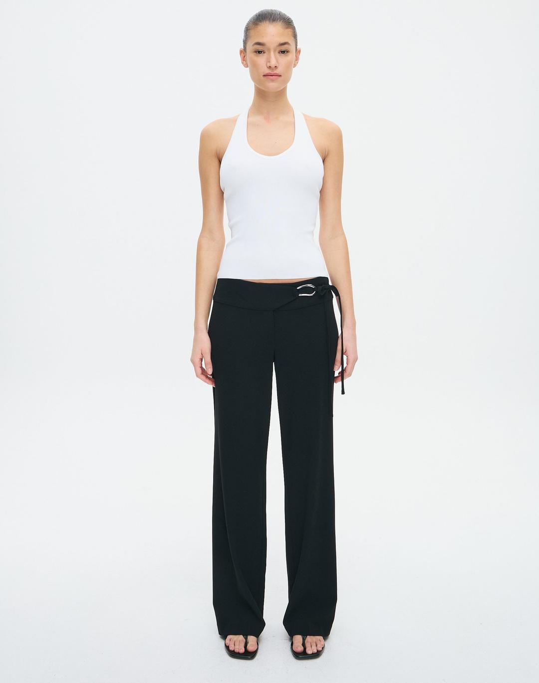 Hardware Detail Tie Pant