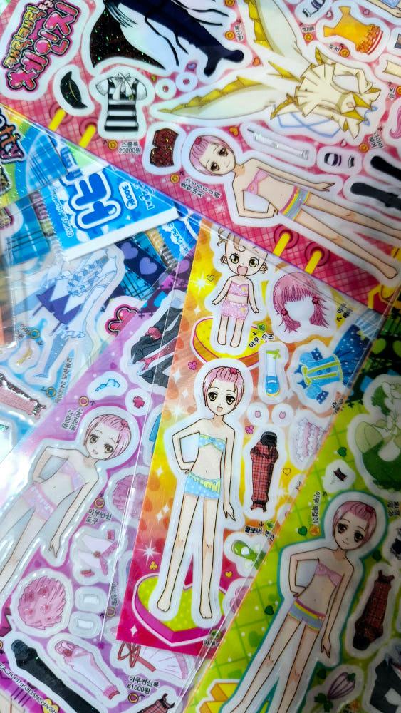 [중고] [고전문구] 캐릭캐릭체인지 향기 코디스티커 중형 1장 랜덤