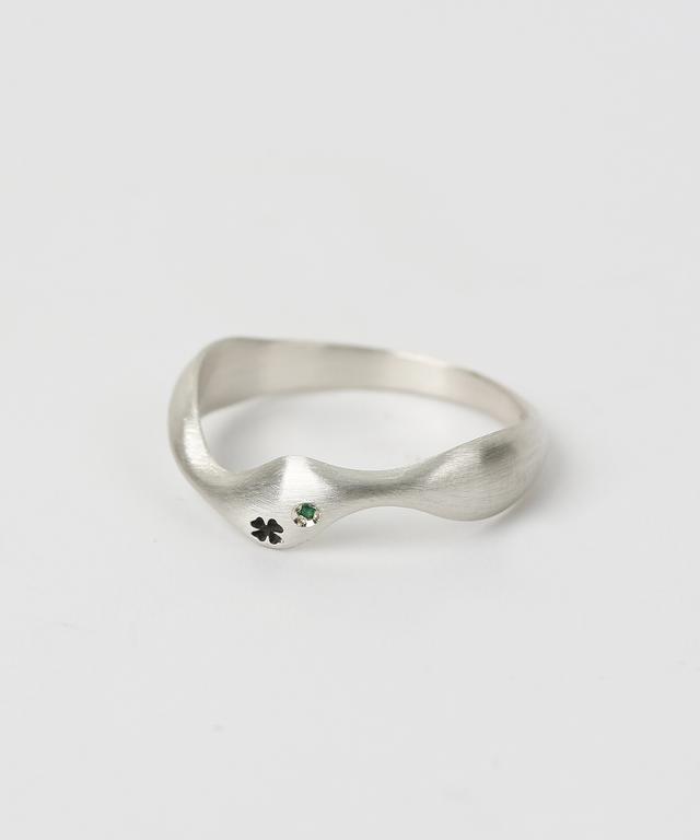 Clover wave ring GR (925 silver)