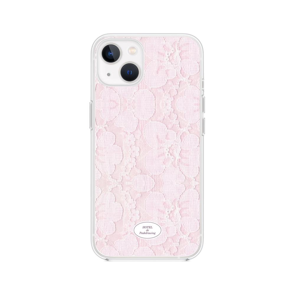 Pink lace jelly hard case (클리어)