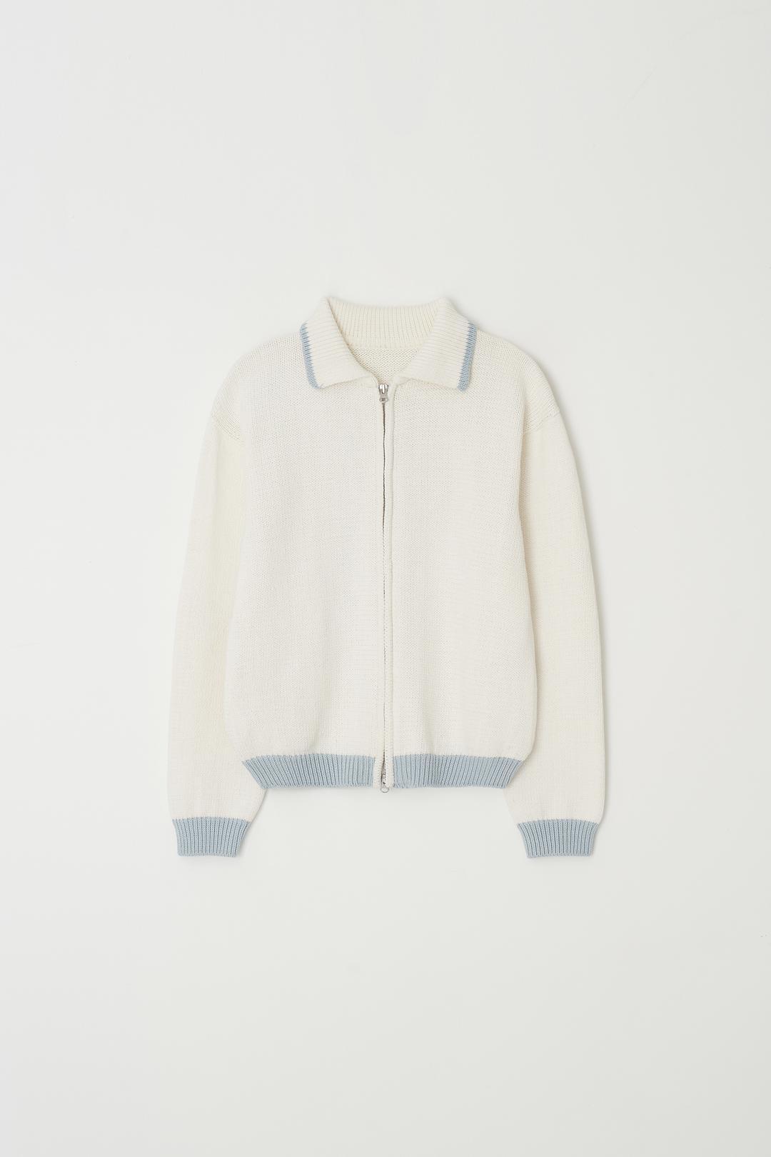 cotton knit blouson (sky)