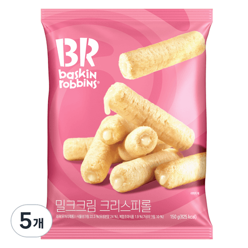 배스킨라빈스 밀크크림 크리스피롤 간식 10p, 150g, 5개 - 빼빼로/막대과자 | 쿠팡