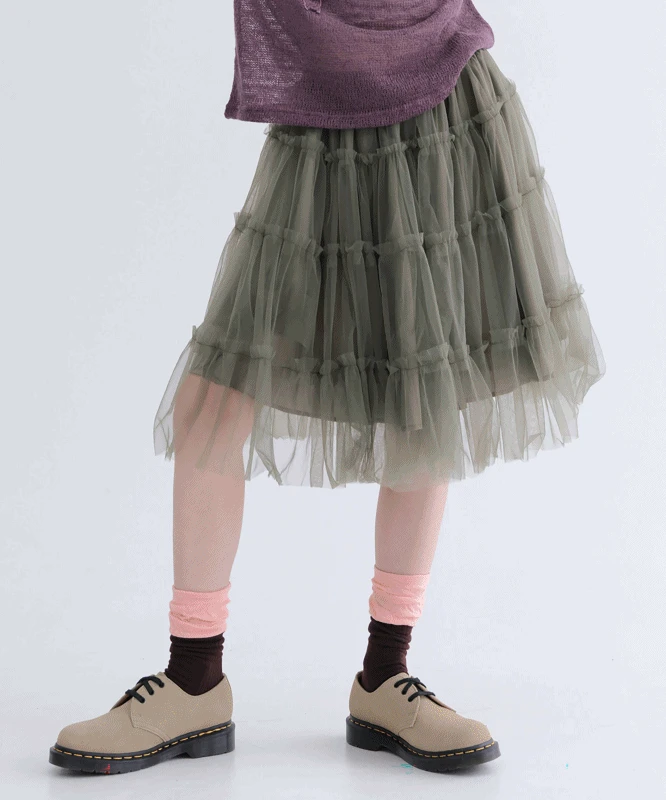 *추천* 리나 시스루 프릴 스커트 4color