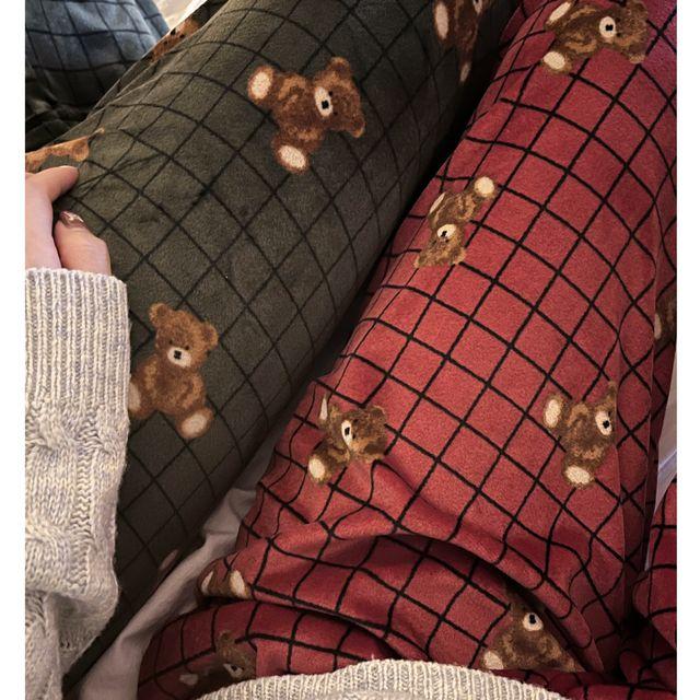 강추 크리스마스룩 1+1 할인  보들보들 곰돌이 파자마 팬츠 잠옷 바지 커플잠옷 생일선물 결혼선물 집들이선물