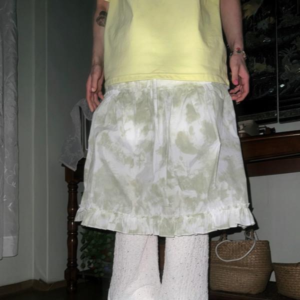 (2color) 워터나염 프릴 플레어 미디 스커트