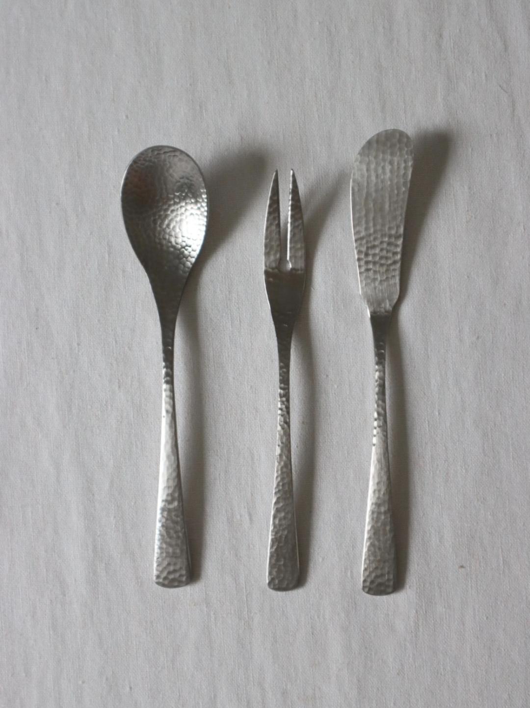 해머 패턴 디저트 커트러리