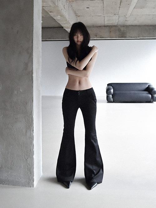 [CLaddA] shimmer flare slacks