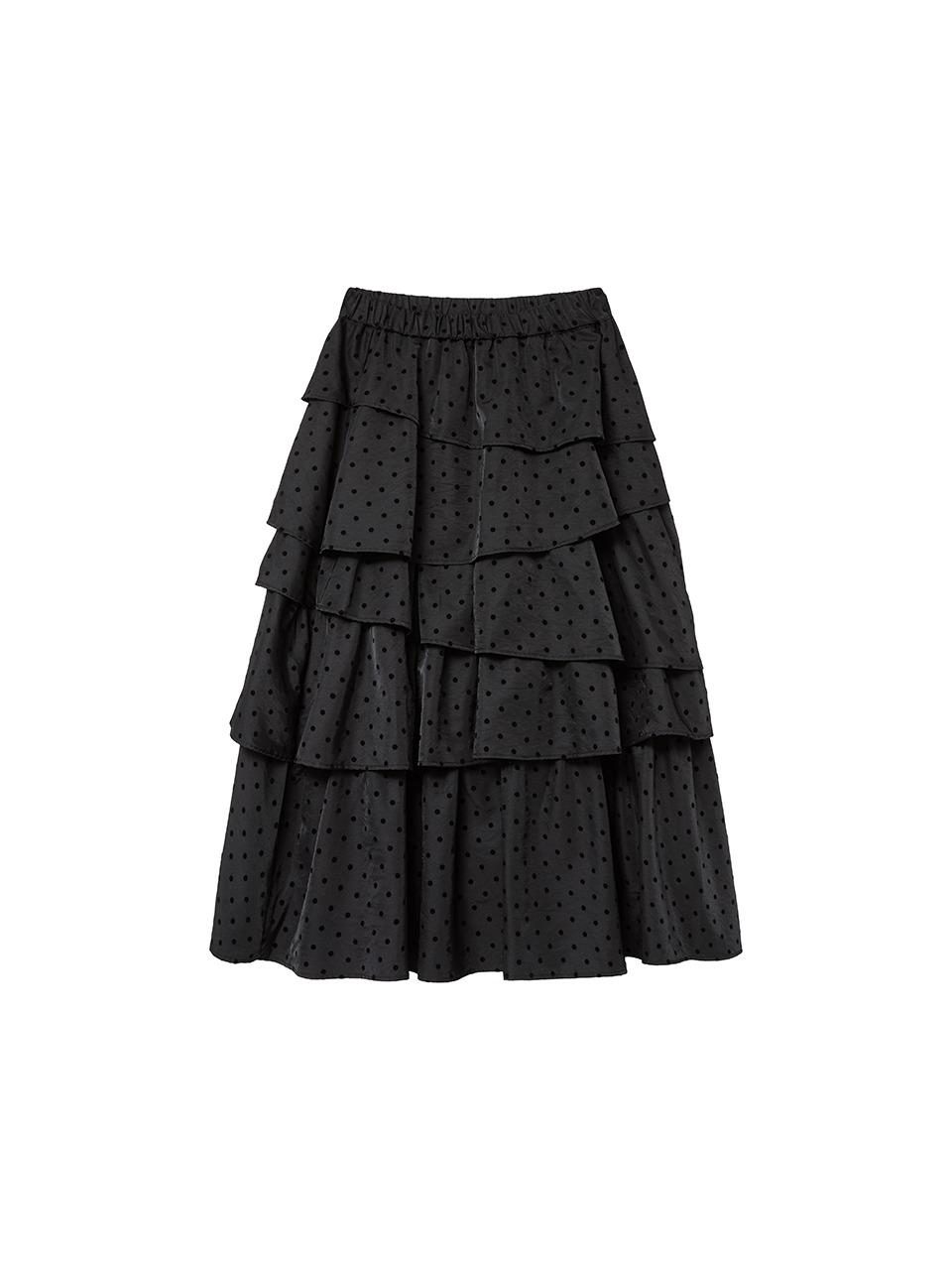 Dot cancan skirt_black