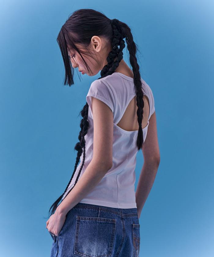 [NF] SLIMLINE BACK OPEN TEE_(WHITE)_F24QB357