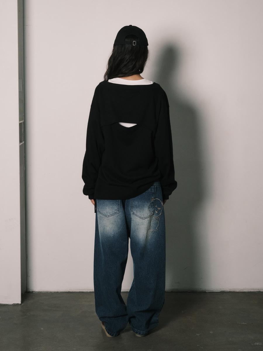 DALGOMM DENIM PANTS WASHED BLUE